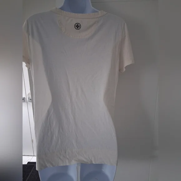 Tory Burch/ 100% Cotton/ Cream Tee with Coral Flamingo Graphic/ Size US M - Picture 5 of 10